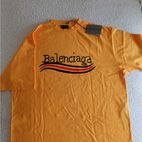Balenciaga Men's Bright Orange Tee